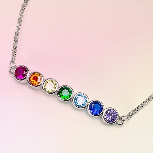 925 Sterling Silver Multicolor Gemstone Bracelet, Charmed Aroma Rainbow … - Picture 4 of 4